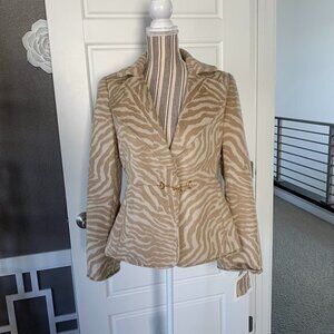 Carlisle Celebrity Animal Print Angora/Wool Blazer